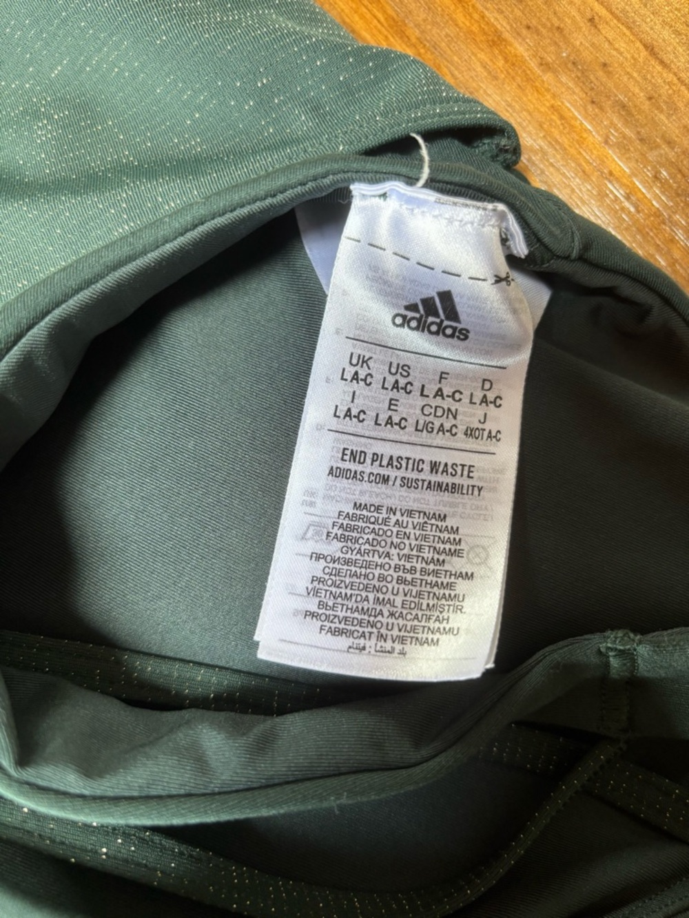 adidas Forest Green Performance Top with Metallic Speckle